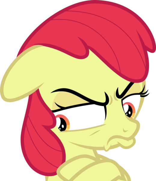 Size: 4192x4848 | Tagged: safe, artist:sollace, derpibooru import, edit, editor:slayerbvc, vector edit, apple bloom, pony, growing up is hard to do, .svg available, absurd resolution, accessory-less edit, female, filly, foal, frown, grumpy, grumpybloom, looking away, missing accessory, pouting, simple background, solo, transparent background, vector