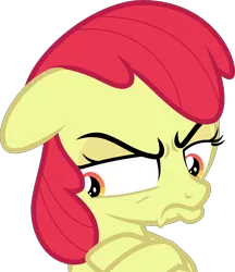Size: 4192x4848 | Tagged: safe, artist:sollace, derpibooru import, edit, editor:slayerbvc, vector edit, apple bloom, pony, growing up is hard to do, .svg available, absurd resolution, accessory-less edit, female, filly, foal, frown, grumpy, grumpybloom, looking away, missing accessory, pouting, simple background, solo, transparent background, vector