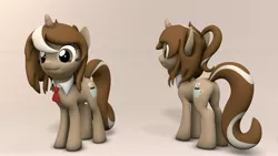 Size: 1920x1080 | Tagged: safe, artist:whiteskypony, derpibooru import, oc, oc:cream coffee, unofficial characters only, pony, unicorn, 3d, butt, female, mare, necktie, plot, solo