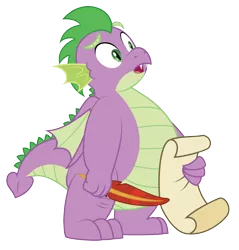 Size: 3500x3657 | Tagged: safe, artist:aleximusprime, derpibooru import, spike, dragon, adult, adult spike, chubby, fat, fat spike, male, older, older spike, quill, scroll, simple background, solo, transparent background, vector, winged spike