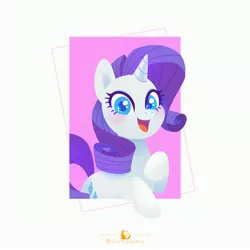 Size: 4096x4096 | Tagged: safe, artist:likhaluna, derpibooru import, rarity, pony, unicorn, absurd resolution, colored pupils, cute, female, looking at you, mare, open mouth, out of frame, raribetes, smiling, solo