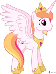 Size: 4000x5310 | Tagged: safe, alternate version, artist:parclytaxel, derpibooru import, oc, oc:prince endearment, unofficial characters only, alicorn, pony, .svg available, absurd resolution, commission, crown, hoof shoes, jewelry, male, peytral, recolor, regalia, simple background, smiling, solo, spread wings, stallion, transparent background, vector, wings