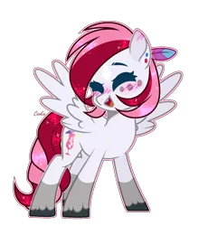 Size: 1158x1322 | Tagged: safe, artist:lazuli, derpibooru import, oc, oc:rouge swirl, unofficial characters only, pegasus, pony, blushing, commission, eyes closed, pegasus oc, simple background, smiling, solo, transparent background, unshorn fetlocks, wings, ych result