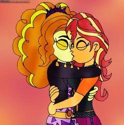 Size: 1280x1283 | Tagged: safe, artist:rdj1995, derpibooru import, adagio dazzle, sunset shimmer, equestria girls, female, lesbian, shipping, sunsagio