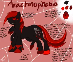 Size: 700x600 | Tagged: semi-grimdark, artist:blemy, derpibooru import, oc, oc:arachnophobia, unofficial characters only, monster pony, original species, spider, spiderpony, female, reference sheet, solo