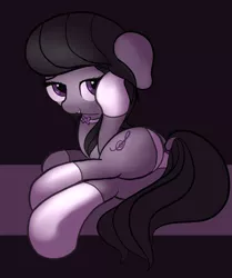 Size: 1520x1820 | Tagged: suggestive, artist:vultraz, derpibooru import, octavia melody, earth pony, pony, /mlp/, clothes, drawthread, female, lingerie, mare, panties, socks, solo, solo female, underwear