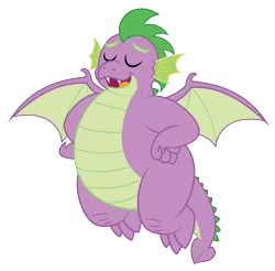 Size: 4150x4090 | Tagged: safe, artist:aleximusprime, derpibooru import, spike, dragon, molt down, adult, adult spike, chubby, eyes closed, fat, fat spike, male, older, older spike, open mouth, simple background, solo, transparent background, vector, winged spike