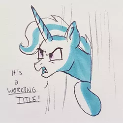 Size: 1080x1080 | Tagged: safe, artist:galaxy.in.mind, derpibooru import, trixie, pony, unicorn, angry, bust, curtains, male, rule 63, solo, stallion, talking, traditional art, tristan
