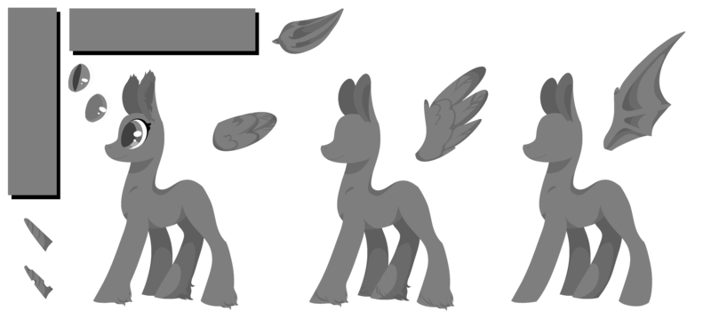 Size: 5000x2301 | Tagged: safe, artist:intfighter, derpibooru import, oc, unofficial characters only, earth pony, pony, .psd available, bald, bat wings, earth pony oc, horn, simple background, transparent background, wings