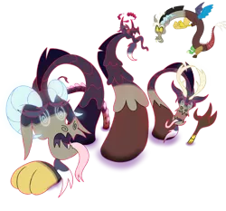 Size: 1280x1195 | Tagged: artist:heavysplatter, chaos, crossover, derpibooru import, discord, draconequus, dynamax, gigantamax, glowing eyes, macro, male, multiple heads, pokémon, pokemon sword and shield, safe, simple background, solo, three heads, transparent background, vector