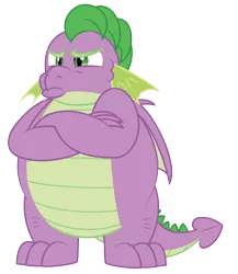 Size: 2963x3414 | Tagged: safe, artist:aleximusprime, derpibooru import, spike, dragon, chubby, crossed arms, fat, fat spike, male, older, older spike, simple background, solo, transparent background, vector, winged spike