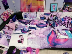 Size: 4000x3000 | Tagged: suggestive, artist:andelai, derpibooru import, twilight sparkle, alicorn, seapony (g4), collection, dakimakura cover, irl, multeity, photo, pillow, plushie, seaponified, seapony twilight, sparkle sparkle sparkle, species swap, twilight sparkle (alicorn)