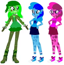 Size: 562x576 | Tagged: safe, artist:hubfanlover678, artist:selenaede, derpibooru import, equestria girls, base used, blue (blue's clues), blue hair, blue's clues, boots, clothes, crossover, equestria girls style, equestria girls-ified, glasses, gloves, green hair, green puppy, high heel boots, high heels, logo, magenta, nick jr., nickelodeon, pink hair, shoes, sneakers, socks, tongue out