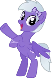 Size: 4000x5961 | Tagged: safe, artist:melisareb, derpibooru import, oc, oc:comment, ponified, unofficial characters only, pegasus, pony, derpibooru, absurd resolution, bracelet, derpibooru ponified, female, jewelry, looking at you, mare, meta, rearing, ribbon, show accurate, simple background, solo, transparent background, vector, wings