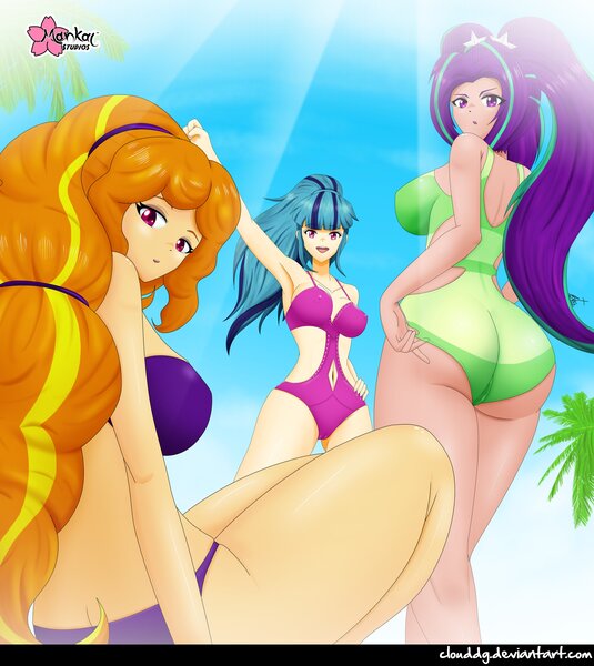 Size: 2946x3302 | Tagged: suggestive, alternate version, artist:clouddg, derpibooru import, adagio dazzle, aria blaze, sonata dusk, equestria girls, adagio dat-azzle, arse-ia blaze, ass, belly button, breasts, busty adagio dazzle, busty aria blaze, busty dazzlings, busty sonata dusk, butt, female, females only, human coloration, stupid sexy adagio dazzle, stupid sexy aria blaze, stupid sexy dazzlings, stupid sexy sonata dusk, the dazzlings, trio, trio female