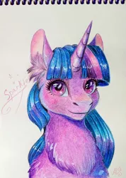 Size: 771x1080 | Tagged: safe, artist:alina-sherl, derpibooru import, twilight sparkle, pony, unicorn, chest fluff, ear fluff, female, solo, traditional art