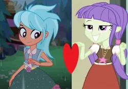 Size: 1556x1080 | Tagged: safe, derpibooru import, edit, edited screencap, screencap, frosty orange, starlight, equestria girls, equestria girls series, friendship games, let it rain, spoiler:eqg series (season 2), female, frostylight, heart, lesbian, shipping, shipping domino