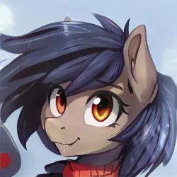 Size: 1024x1024 | Tagged: safe, artist:thisponydoesnotexist, derpibooru import, machine learning generated, oc, earth pony, pony, clothes, cute, female, happy, image, jpeg, looking at you, mare, messy mane, neural network, smiling, smiling at you, sweater, yellow eyes