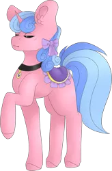 Size: 673x1028 | Tagged: safe, artist:trigger-bolt, derpibooru import, royal ribbon, unicorn, eyes closed, female, simple background, solo, transparent background