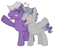 Size: 2252x1844 | Tagged: safe, artist:moonlightthegriffon, derpibooru import, silver script, star bright, pegasus, pony, unicorn, base used, blushing, gay, heart, male, shipping, simple background, starscript, transparent background, waving