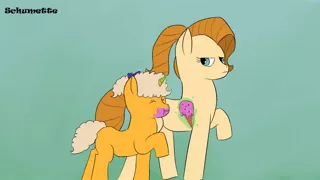 Size: 1280x720 | Tagged: safe, artist:schumette14, derpibooru import, oc, oc:bella donna, oc:cheesy pie, earth pony, unicorn, female, food, holiday, ice cream, next generation, parent:cheese sandwich, parent:lily lace, parents:cheeselace, siblings, sisters, summer