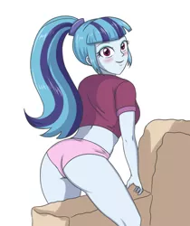 Size: 1968x2338 | Tagged: suggestive, artist:sumin6301, derpibooru import, sonata dusk, equestria girls, adorasexy, ass, blushing, breasts, butt, clothes, cute, female, looking at you, looking back, looking back at you, panties, ponytail, sexy, smiling, solo, solo female, sonata donk, sonatabetes, stupid sexy sonata dusk, thighs, underwear
