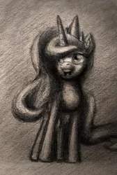 Size: 1000x1485 | Tagged: safe, artist:vaser888, derpibooru import, princess luna, grayscale, monochrome, traditional art