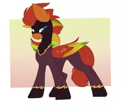 Size: 2162x1902 | Tagged: safe, artist:beardie, derpibooru import, oc, unofficial characters only, pegasus, pony, clothes, colored pupils, costume, folded wings, lidded eyes, male, pegasus oc, shadowbolts, shadowbolts costume, smiling, smirk, solo, stallion, wings