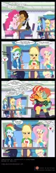 Size: 2292x6980 | Tagged: suggestive, artist:niban-destikim, derpibooru import, applejack, fluttershy, pinkie pie, rainbow dash, sunset shimmer, oc, oc:copper plume, oc:ruby sword, human, equestria girls, bedroom eyes, blushing, canon x oc, chair, comic, commission, commissioner:imperfectxiii, copperpie, cuddling, disgusted, drink, female, flirting, imminent public sex, imminent spanking, implied bottomless, implied kissing, lidded eyes, looking at each other, lucky bastards, male, mall, nose to nose, shipping, sitting on lap, speech bubble, straight, sunsword, table, tongue out, trembling