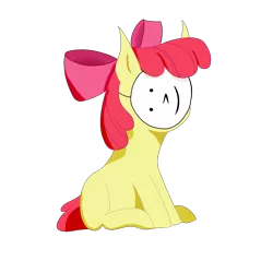 Size: 3300x3300 | Tagged: safe, artist:divifilly, derpibooru import, apple bloom, pony, :^), female, mask, simple background, solo, transparent background