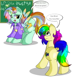 Size: 7400x8000 | Tagged: safe, artist:rainbowtashie, author:bigonionbean, derpibooru import, cheerilee, ms. harshwhinny, spitfire, trixie, oc, oc:princess sincere scholar, oc:rainbow tashie, alicorn, earth pony, pony, alicorn princess, butt, chalk, chalk drawing, chalkboard, clothes, commissioner:bigonionbean, cutie mark, dialogue, embarrassed, extra thicc, female, flank, fusion, fusion:princess sincere scholar, mare, nintendo 64, plot, simple background, sultry pose, sweat, sweating profusely, thicc ass, traditional art, transparent background
