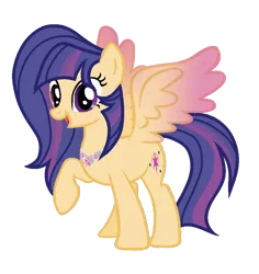 Size: 968x1024 | Tagged: safe, artist:stellamoonshine, derpibooru import, oc, oc:twinkle galaxy, pony, colored wings, colored wingtips, female, mare, offspring, parent:flash sentry, parent:twilight sparkle, parents:flashlight, simple background, solo, transparent background, wings