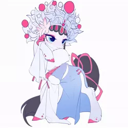 Size: 1024x1024 | Tagged: safe, artist:amo, derpibooru import, oc, unofficial characters only, pony, ceremonial, clothes, simple background, solo, white background