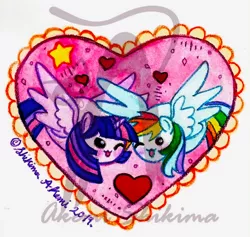 Size: 800x759 | Tagged: safe, artist:akemishikima, artist:shikimaakemi, derpibooru import, rainbow dash, twilight sparkle, twilight sparkle (alicorn), alicorn, female, holiday, lesbian, my little squishy, shipping, twidash, valentine's day