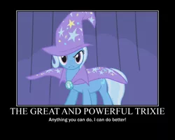 Size: 750x600 | Tagged: safe, artist:bridalspirit007, derpibooru import, edit, screencap, trixie, pony, boast busters, anything you can do, demotivational poster, female, mare, meme