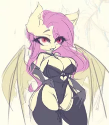 Size: 857x980 | Tagged: suggestive, artist:haokan, derpibooru import, fluttershy, anthro, bat pony, pegasus, absolute cleavage, adorasexy, bat ponified, bat wings, big breasts, breasts, busty fluttershy, cleavage, clothes, cute, female, flutterbat, image, lingerie, png, race swap, sexy, sketch, socks, solo, solo female, stockings, thigh highs, traditional art, wings