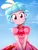 Size: 1220x1600 | Tagged: safe, alternate version, artist:the-butch-x, derpibooru import, cozy glow, equestria girls, clothes, cozybetes, cute, dress, equestria girls-ified, female, freckles, image, looking at you, png, signature, sky, smiling, solo