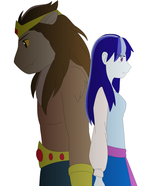 Size: 1463x1777 | Tagged: safe, artist:fantasygerard2000, derpibooru import, majesty, scorpan, anthro, gargoyle, human, clothes, crown, dress, female, headcanon, humanized, jewelry, king scorpan, male, queen majesty, regalia, simple background, transparent background