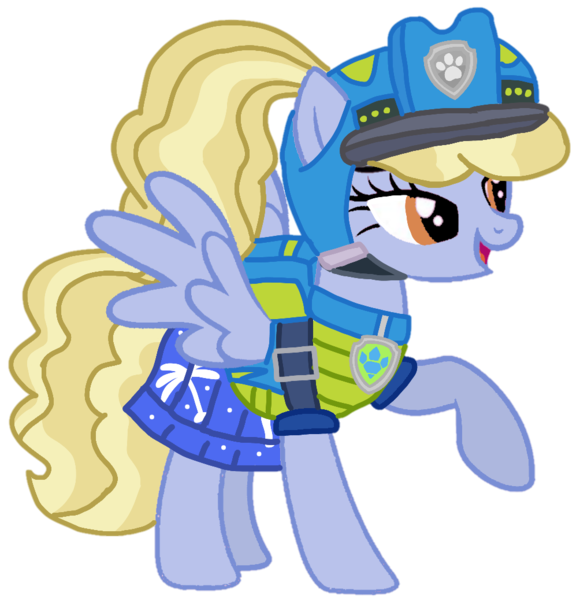 Size: 1004x1038 | Tagged: safe, artist:徐詩珮, derpibooru import, blancmange, pegasus, pony, series:sprglitemplight diary, series:sprglitemplight life jacket days, series:springshadowdrops diary, series:springshadowdrops life jacket days, base used, dino rescue, female, mare, paw patrol, raised hoof, rex (paw patrol), simple background, solo, transparent background