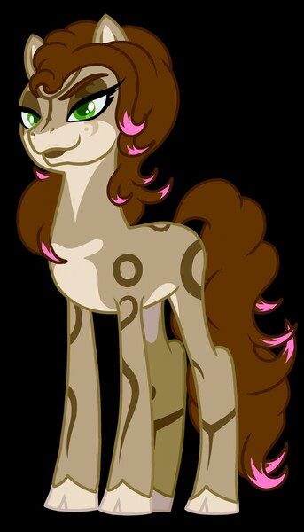 Size: 731x1280 | Tagged: safe, artist:happyanthro, derpibooru import, oc, oc:lizzy, ponified, unofficial characters only, earth pony, pony, bedroom eyes, black background, digital art, female, mare, simple background, solo, tail