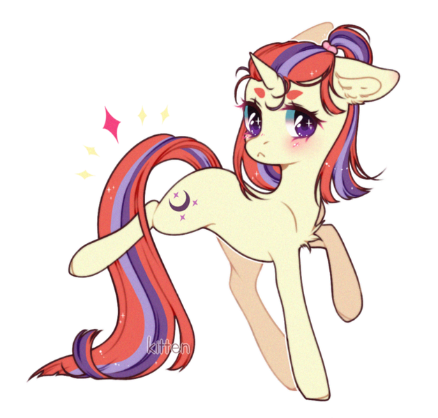 Size: 1000x956 | Tagged: safe, artist:kitten-in-the-jar, derpibooru import, moondancer, pony, unicorn, chest fluff, cute, dancerbetes, ear fluff, female, mare, missing accessory, simple background, solo, transparent background