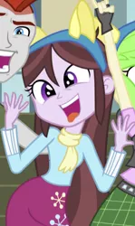 Size: 395x664 | Tagged: safe, derpibooru import, screencap, velvet sky, equestria girls, friendship games, cropped, female, silly face, tongue out, wondercolt ears, wondercolts