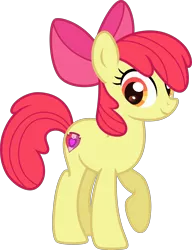 Size: 3500x4555 | Tagged: safe, artist:n0kkun, derpibooru import, apple bloom, earth pony, pony, apple bloom's bow, bow, cutie mark, female, hair bow, mare, older, older apple bloom, raised hoof, simple background, solo, the cmc's cutie marks, transparent background