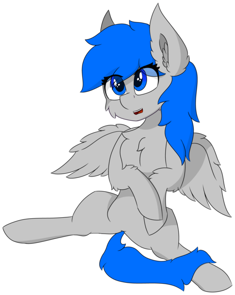 Size: 5231x6550 | Tagged: suggestive, artist:skylarpalette, derpibooru import, oc, oc:defender, unofficial characters only, pegasus, pony, blue eyes, cheek fluff, chest fluff, ear fluff, female, happy, hooves, leaning, mare, open mouth, pegasus oc, simple background, simple shading, sitting, spread legs, spread wings, spreading, transparent background, wings