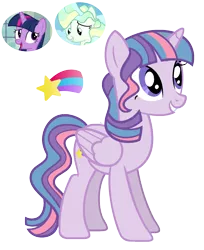 Size: 1550x1900 | Tagged: safe, artist:cherrycandi, derpibooru import, twilight sparkle, twilight sparkle (alicorn), vapor trail, oc, oc:starfall, alicorn, pony, base used, female, fusion, fusion:vaporlight, mare, parent:twilight sparkle, parent:vapor trail, parents:vaporlight, shooting star, simple background, transparent background, wavy mane, wavy tail