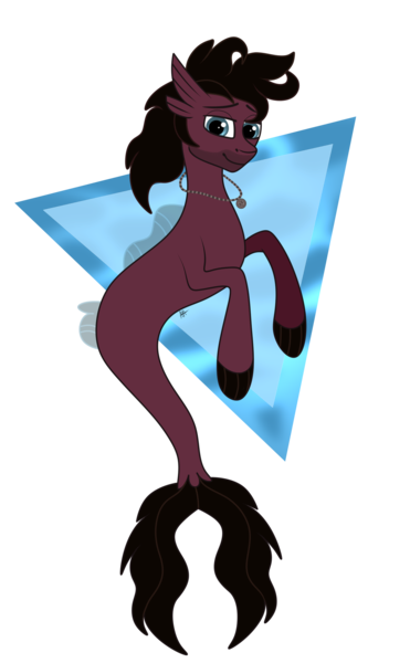 Size: 1546x2500 | Tagged: safe, artist:ashestoashkar, derpibooru import, ponified, ponified:jordan fish, pony, seapony (g4), abstract background, commission, facial hair, fins, fish tail, jewelry, lidded eyes, looking at you, male, necklace, signature, simple background, smiling, solo, transparent background, ych result