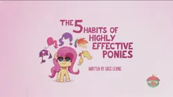 Size: 1920x1080 | Tagged: safe, derpibooru import, screencap, applejack, fluttershy, pinkie pie, rainbow dash, rarity, twilight sparkle, pony, my little pony: pony life, spoiler:pony life s01e20, spoiler:pony life s01e34, female, mane six, mare, the 5 habits of highly effective ponies, title card, treehouse logo