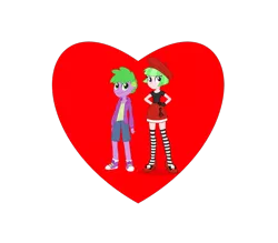 Size: 800x700 | Tagged: safe, derpibooru import, spike, watermelody, human, equestria girls, heart, human spike, humanized, shipping heart, simple background, spikelove, transparent background, waterspike