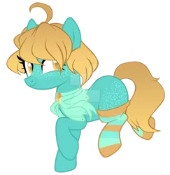 Size: 1280x1316 | Tagged: safe, artist:magicdarkart, deleted from derpibooru, derpibooru import, oc, earth pony, pony, clothes, deviantart watermark, female, image, mare, obtrusive watermark, png, simple background, socks, solo, striped socks, transparent background, watermark