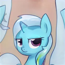 Size: 1024x1024 | Tagged: safe, artist:thisponydoesnotexist, derpibooru import, machine learning generated, pony, ambiguous pony type, confident, female, image, jpeg, mare, neural network, smiling, smirk